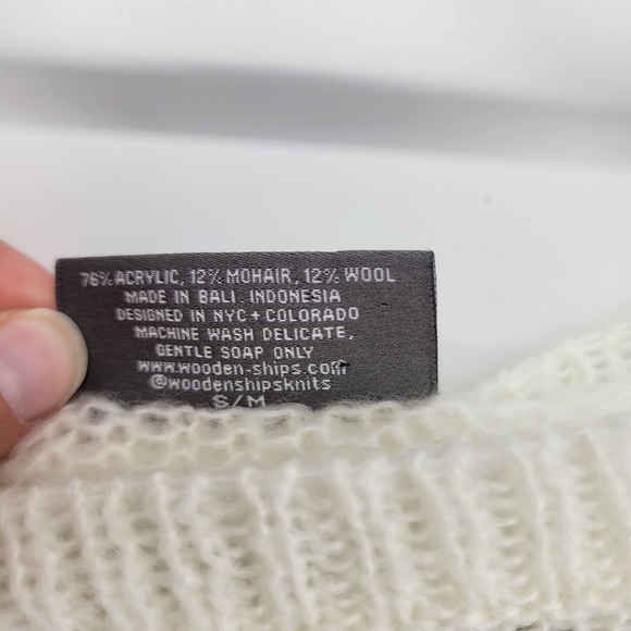 Wooden ships heart loose knit wool mohair crewneck sweater S/M - Picture 4 of 9